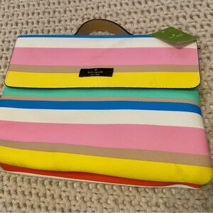 Kate Spade Striped Makeup Bag NWT